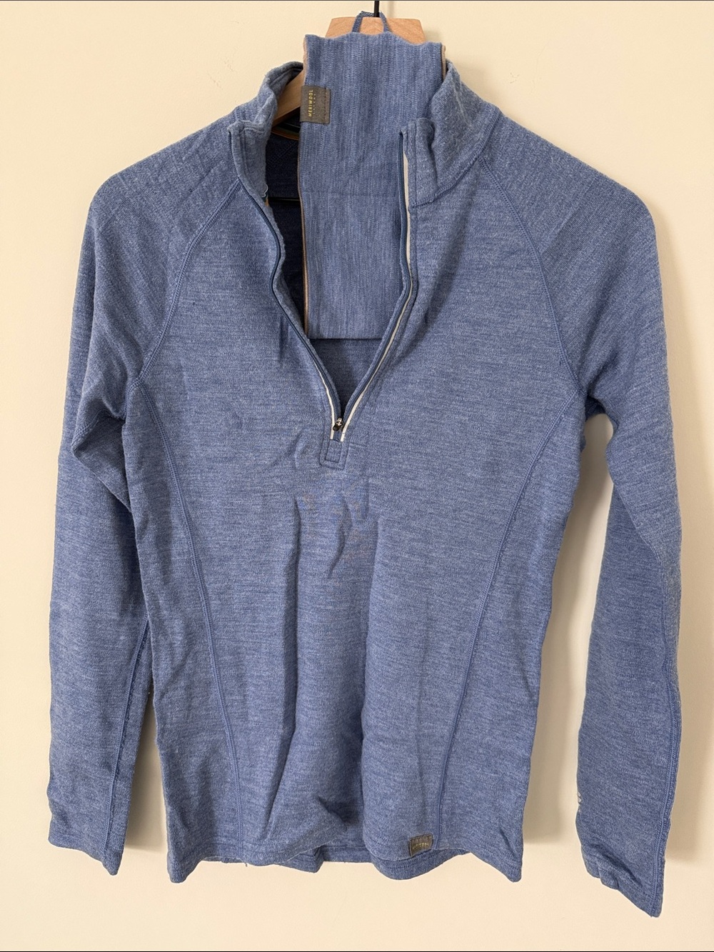 Meriwool merino wool Blue Half-Zip  Sweater